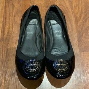Tory Burch Caroline Ballet Flats Black Patent